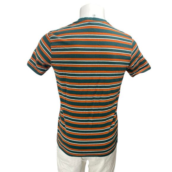 Outfitters Multicolor Striped Smiley Crew Neck Short Sleeve Tee T-Shirt Top Sz M - Picture 2 of 5